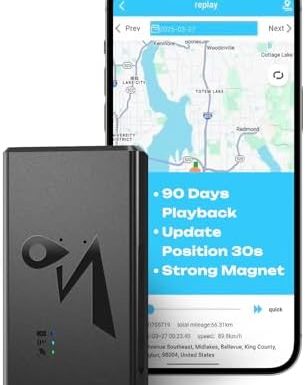 4G LTE GPS Tracker for Vehicles & Cars 90-Day Battery Life, Real-Time Tracking & Geo-Fencing Alerts, USA/Canada Coverage Multi Alerts with Car Tracker Design (Subscription Required)