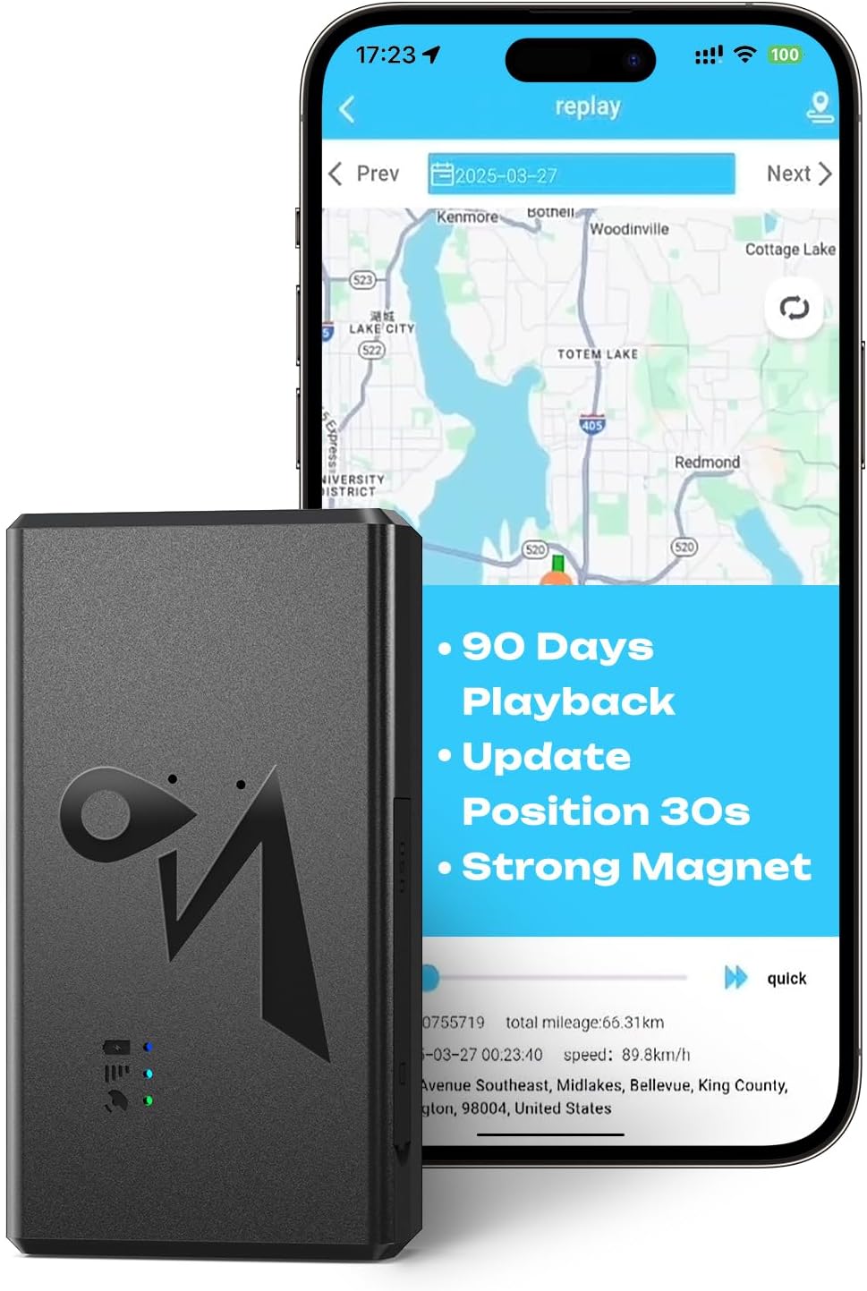 4G LTE GPS Tracker for Vehicles & Cars 90-Day Battery Life, Real-Time Tracking & Geo-Fencing Alerts, USA/Canada Coverage Multi Alerts with Car Tracker Design (Subscription Required) - Image 9